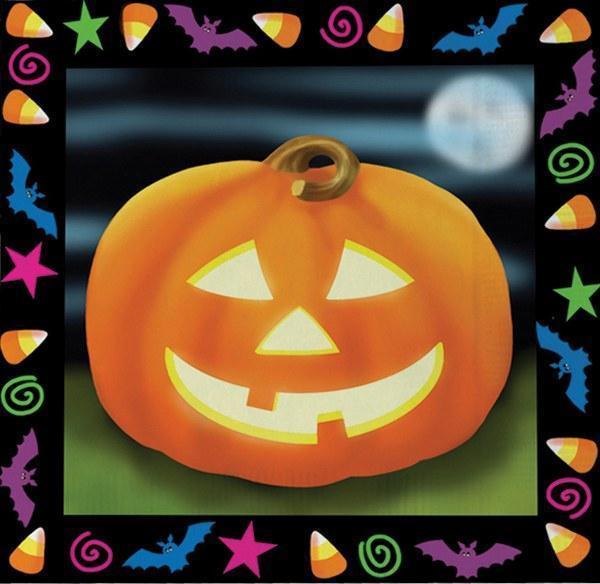 Beverage Napkins - Pumpkin Lights-Halloween Jack-o-Lanterns Themed Party Supplies-Party Things Canada