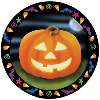 Pumpkin Lights Luncheon Plates-Halloween Jack-o-Lanterns Themed Party Supplies-Party Things Canada