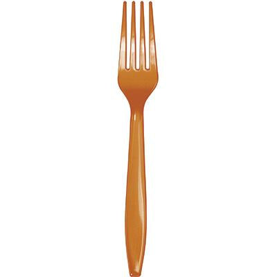 Pumpkin Spice Plastic Forks-Copper Pumpkin Solid Color Tableware-Party Things Canada