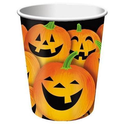 Pumpkin Tricks Cups-Carved Pumpkins Themed Halloween Party Supplies-Party Things Canada