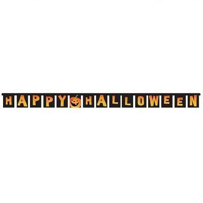 Pumpkin Tricks Jointed Banner-Carved Pumpkins Themed Halloween Party Supplies-Party Things Canada