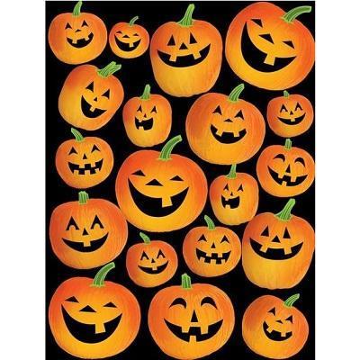 Pumpkin Tricks Value Stickers-Carved Pumpkins Themed Halloween Party Supplies-Party Things Canada