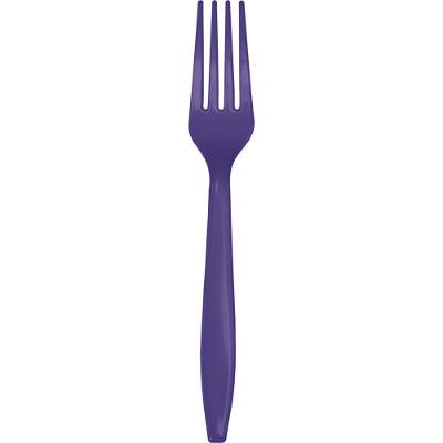 Purple Plastic Forks-Purple Solid Color Tableware-Party Things Canada