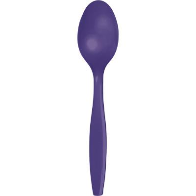 Purple Plastic Spoons-Purple Solid Color Tableware-Party Things Canada