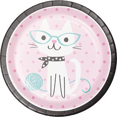 Purr-Fect Party Dinner Plates-Cat Kittens Themed Girl Birthday Supplies-Party Things Canada