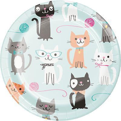 Purr-Fect Party Luncheon Plates-Cat Kittens Themed Girl Birthday Supplies-Party Things Canada