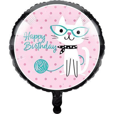 Purr-Fect Party Metallic Balloon-Cat Kittens Themed Girl Birthday Supplies-Party Things Canada