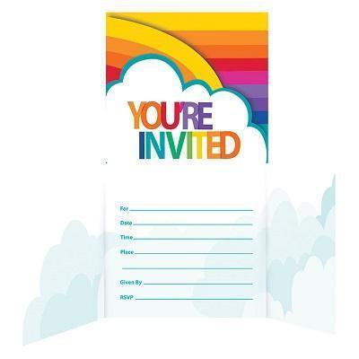Rainbow Invitations-Rainbow Themed Birthday Supplies-Party Things Canada