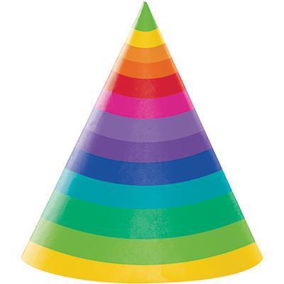 Rainbow Adult Party Hats-Rainbow Themed Birthday Supplies-Party Things Canada