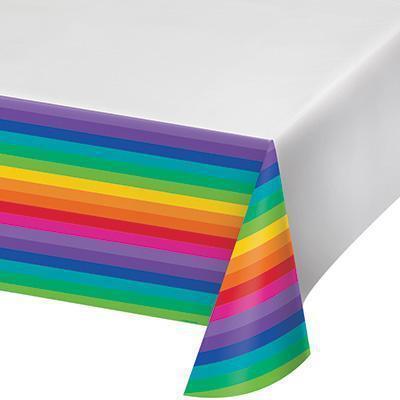 Rainbow Plastic Tablecover-Rainbow Themed Birthday Supplies-Party Things Canada