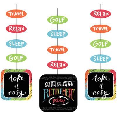 Retirement Chalk Hanging Cutouts-Retirement Party Supplies and Decorations-Party Things Canada