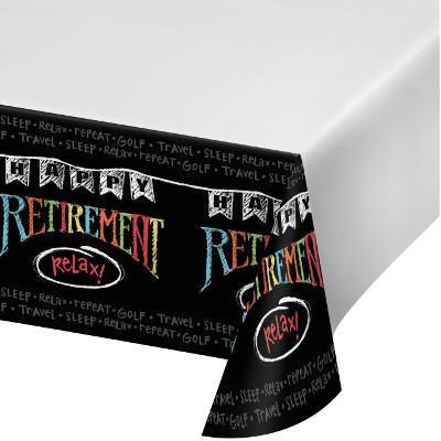 Retirement Chalk Plastic Tablecover-Retirement Party Supplies and Decorations-Party Things Canada