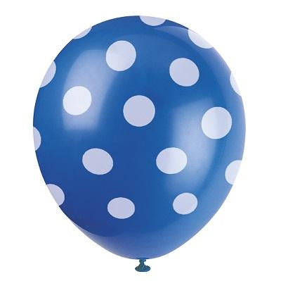 Royal Blue Dots Latex Balloons-Polka Dots Latex Balloons-Party Things Canada