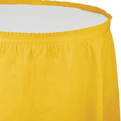School Bus Yellow Plastic Table Skirt-Scary Shark Themed Birthday Supplies-Party Things Canada