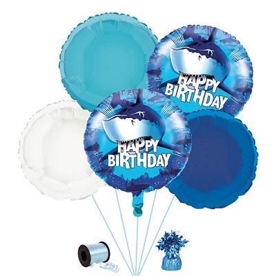 Shark Splash Balloon Bouquet-Scary Shark Themed Birthday Supplies-Party Things Canada