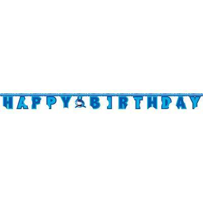 Shark Splash Jointed Banner-Scary Shark Themed Birthday Supplies-Party Things Canada