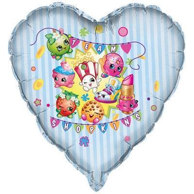 Shopkins Giant Heart Metallic Balloon-Shopkins Themed Girl Birthday Party Supplies-Party Things Canada