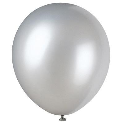 Silver Pearlized Balloons-Pearlized Latex Balloons-Party Things Canada