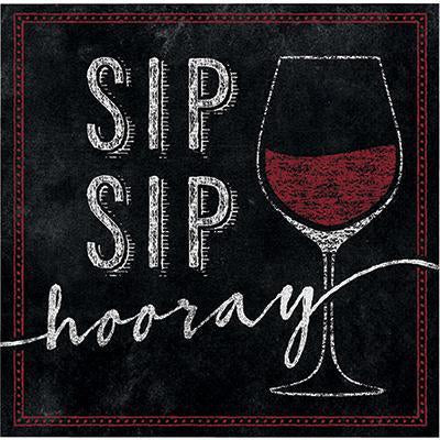 Sip Sip Hooray Beverage Napkins-Wine Bottles Themed Birthday Supplies-Party Things Canada
