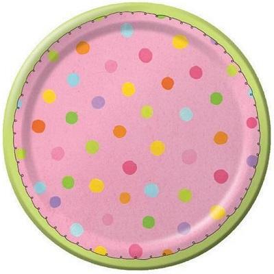 Sleepover Polka Dots Luncheon Plates-Sleepover Party Tableware Ideas Supplies-Party Things Canada