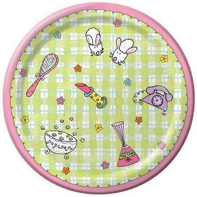 Sleepover Vintage Prints Luncheon Plates-Sleepover Party Tableware Ideas Supplies-Party Things Canada