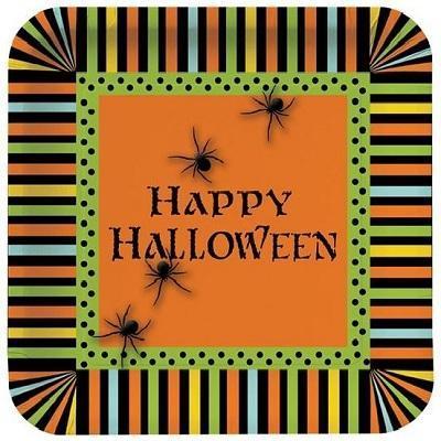 Spooky Spiders Dinner Plates-Halloween Spiders Paper Tableware-Party Things Canada