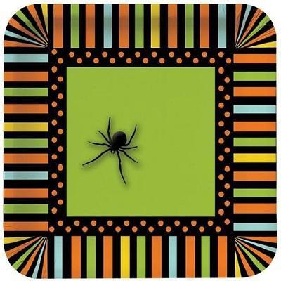 Spooky Spiders Luncheon Plates-Halloween Spiders Paper Tableware-Party Things Canada