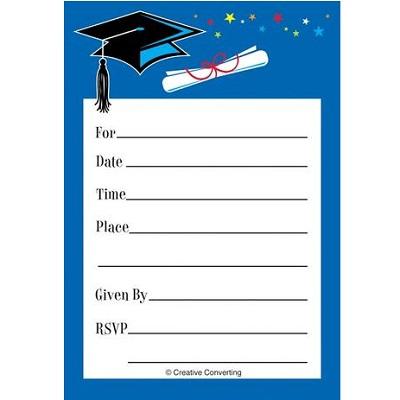 Star Grad Invite Insert Cards-Graduation Paper Tableware Decorations-Party Things Canada