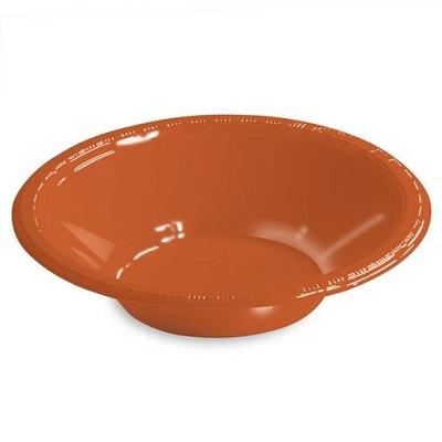 Terracota Plastic Bowls-Terracotta Earth Brown Solid Color Tableware-Party Things Canada