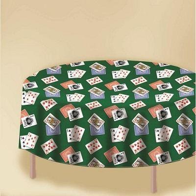 Texas Hold'em Casino Themed Round Tablecover-Casino Poker Night Themed Paper Tableware Supplies-Party Things Canada
