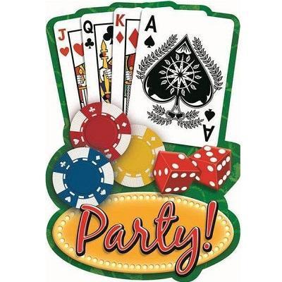 Texas Hold'em Invitations-Casino Poker Night Themed Paper Tableware Supplies-Party Things Canada