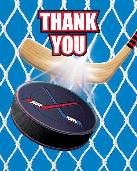 Thank You Cards - Hockey-Hockey Themed Birthday Supplies-Party Things Canada