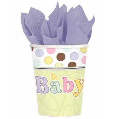 Tiny Bundle Cups BULK-Baby Shower Genderless Pastel Colors Paper Tableware Supplies-Party Things Canada