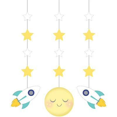 To the Moon and Back Hanging Cutouts-Lullaby Themed Baby Shower Supplies-Party Things Canada