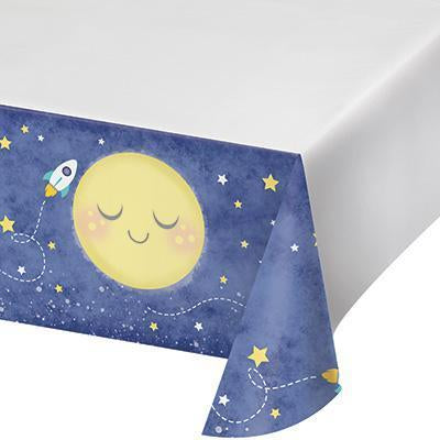 To the Moon and Back Plastic Tablecover-Lullaby Themed Baby Shower Supplies-Party Things Canada