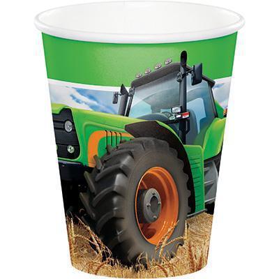 Tractor Time Cups-Tractors Farmers Themed Birthday Supplies-Party Things Canada