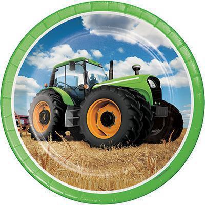 Tractor Time Dinner Plates-Tractors Farmers Themed Birthday Supplies-Party Things Canada