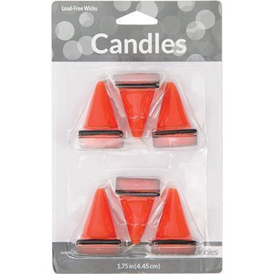 Construction Orange Cones Molded Candles-Construction Themed Birthday Party Supplies-Party Things Canada