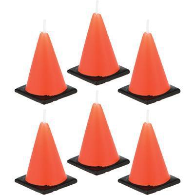 Construction Orange Cones Molded Candles-Construction Themed Birthday Party Supplies-Party Things Canada