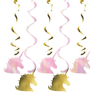 Unicorn Sparkle Dizzy Danglers-Gold Sparkle Unicorns Birthday Supplies-Party Things Canada
