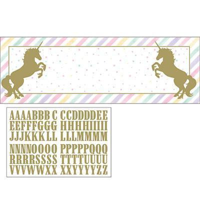 Unicorn Sparkle Giant Party Banner-Gold Sparkle Unicorns Birthday Supplies-Party Things Canada