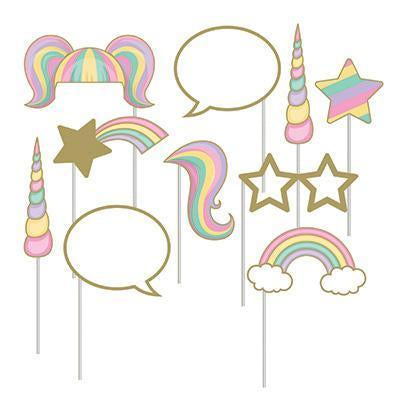 Unicorn Sparkle Photo Booth Prop-Gold Sparkle Unicorns Birthday Supplies-Party Things Canada