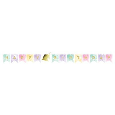 Unicorn Sparkle Shaped Twine Banner-Gold Sparkle Unicorns Birthday Supplies-Party Things Canada