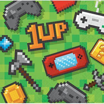 Video Game Party Beverage Napkins-Minecraft Video Games Themed Birthday Supplies-Party Things Canada
