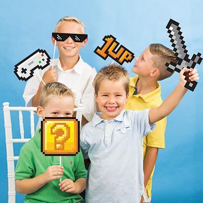 Video Game Party Photo Booth Props-Minecraft Video Games Themed Birthday Supplies-Party Things Canada