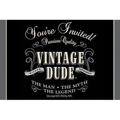 Vintage Dude Invitations-Men Birthday Milestones Supplies-Party Things Canada