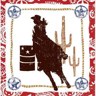 Western Lasso Rodeo Girl Luncheon Napkins-Wild West Themed Birthday Supplies-Party Things Canada