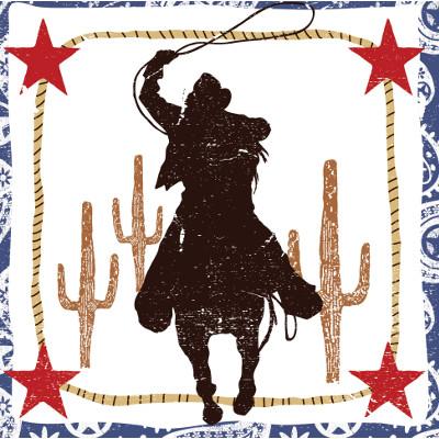Western Lasso Rodeo Guy Luncheon Napkins-Wild West Themed Birthday Supplies-Party Things Canada