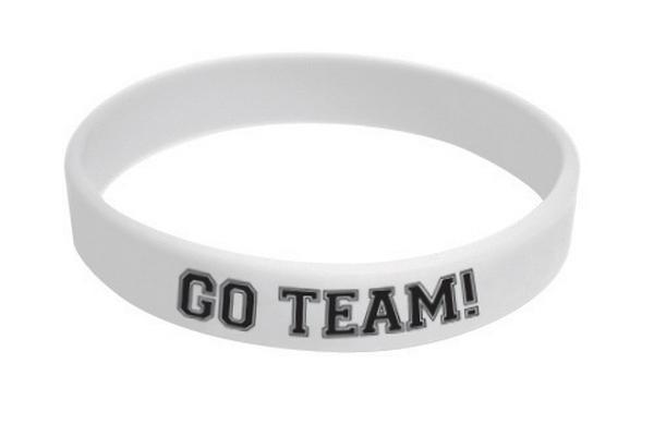 White Rubber Bracelet-Sports Team Cheering Supplies-Party Things Canada
